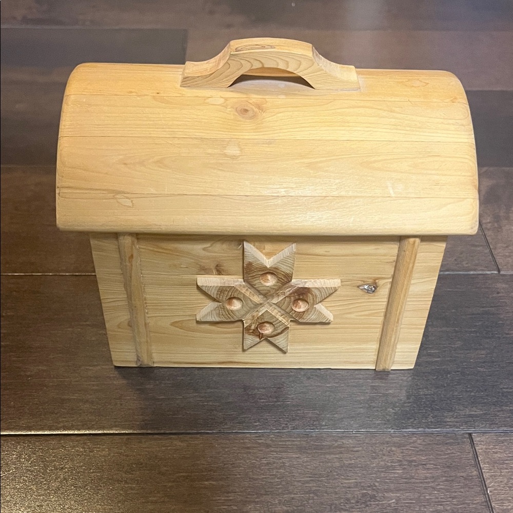 Wooden Storage Box with Star Design